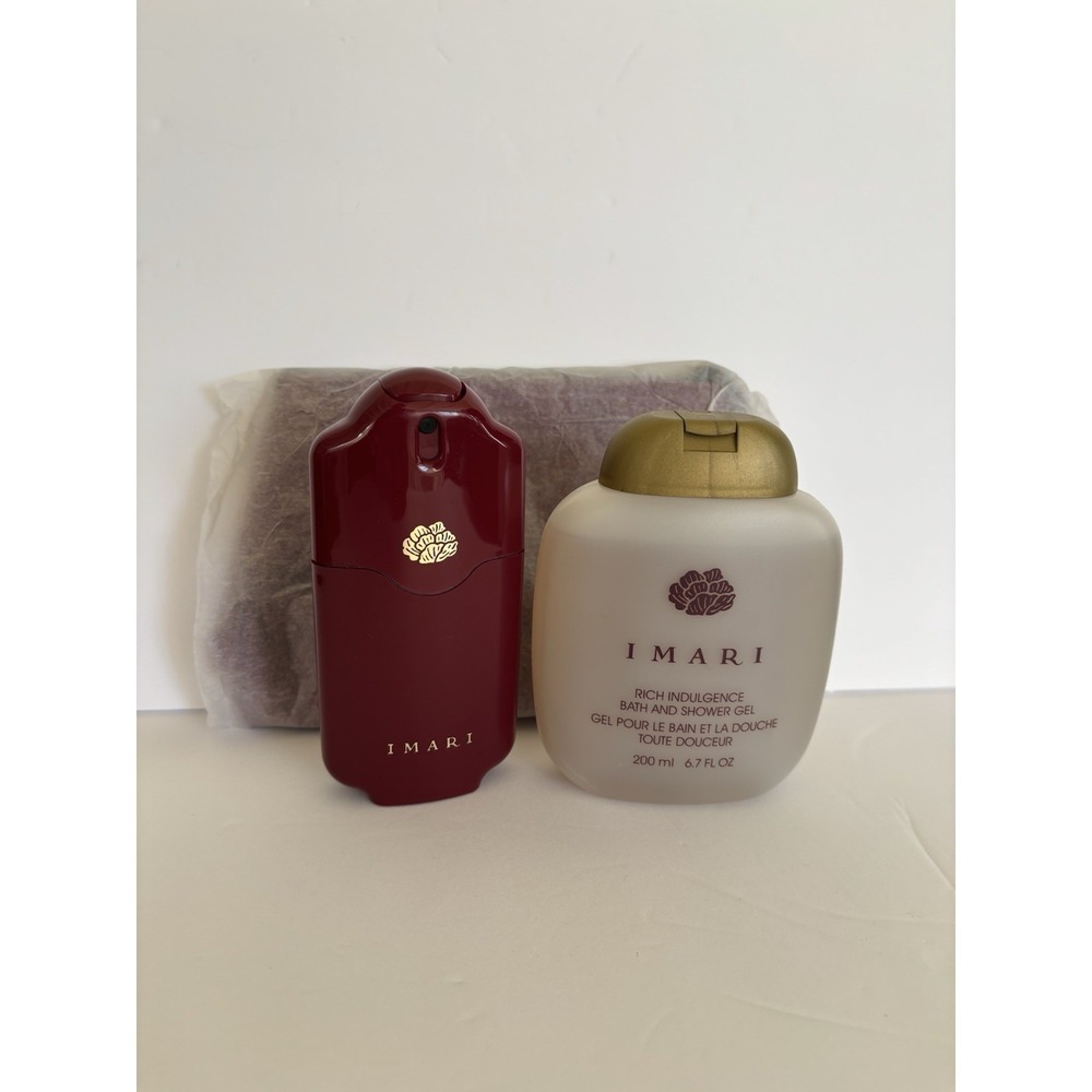 Avon IMARI Eau De Cologne Spray 1.2 oz , Shower Gel 6.7oz & Cosmetic Bag